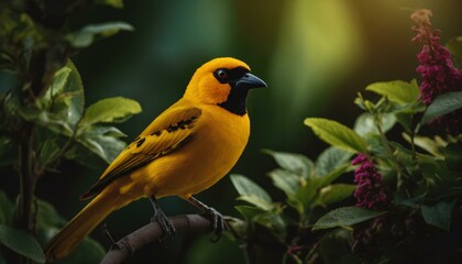 Fototapeta premium yellow and green bird