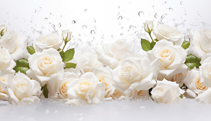 Background with white roses.