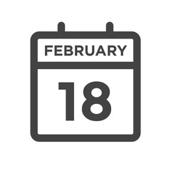 February 18 Calendar Day or Calender Date for Deadlines or Appointment