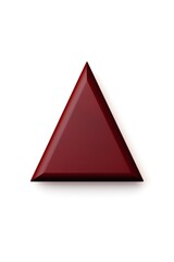 Maroon triangle isolated on white background 