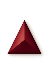 Maroon triangle isolated on white background 