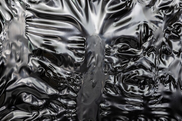 Crumpled Transparent Plastic Film Wrap Overlay Texture Background