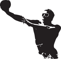 water polo silhouette vector illustration