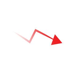 Polygon drop-down schedule with down red arrow on a white background .