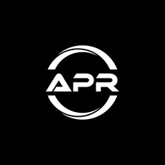 APR letter logo design with black background in illustrator, cube logo, vector logo, modern alphabet font overlap style. calligraphy designs for logo, Poster, Invitation, etc.