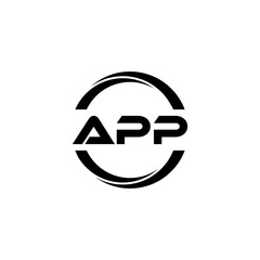 APP letter logo design with white background in illustrator, cube logo, vector logo, modern alphabet font overlap style. calligraphy designs for logo, Poster, Invitation, etc.