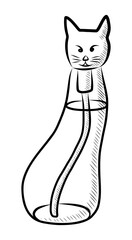 BLACK AND WHITE VECTOR DRAWING OF DEODORANT FOR CATS