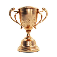Fototapeta na wymiar Golden trophy on transparent background PNG