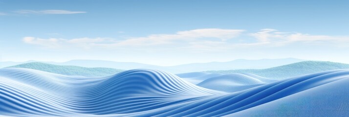 azure blue wavy lines field landscape