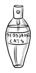 BLACK AND WHITE VECTOR DRAWING OF DEODORANT FOR CATS