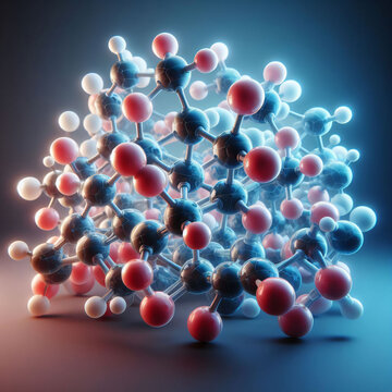 a 3d model of molecular structure with chemical bonds, organic chemistry, 4k, HD, 3d render of molecule