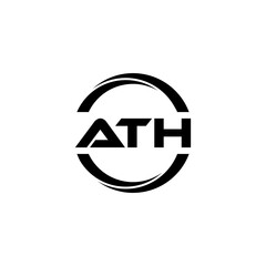 ATH letter logo design with white background in illustrator, cube logo, vector logo, modern alphabet font overlap style. calligraphy designs for logo, Poster, Invitation, etc.