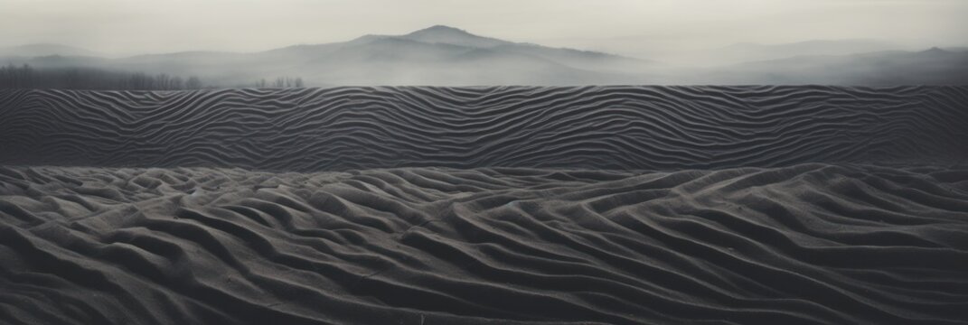 charcoal wavy lines field landscape