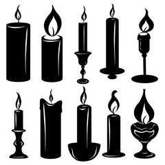 Silhouette Candles black color only