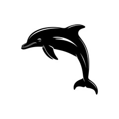 Fototapeta premium Silhouette dolphin black color only