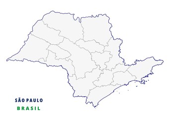 Fototapeta premium Mesorregiões do estado de São Paulo, Brasil