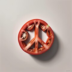 Peaceful Food Series - Tomato in Peace shape