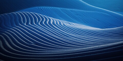 indigo blue wavy lines field landscape