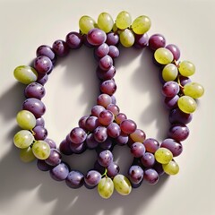 Peaceful Food Series - Grapes in Peace shape