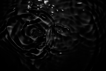 Image of black water surface with waves.