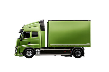 Green truck on transparent background PNG