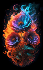 Flowers with Thunder And Fire, Ultra Realistic In Detail., Cinematic, Vibrant, Wildlife Photography, Dark Fantasy