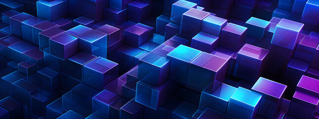 blue and purple seamless pattern free pattern, in the style of colorful cubist, voxel art, metallic surfaces, abstract photography, shaped canvas, bright color blocks, dark blue and sky-blue