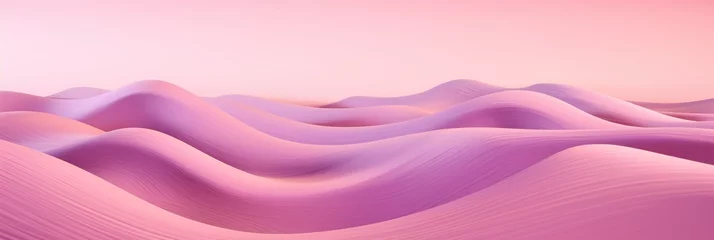 Poster Im Rahmen pink wavy lines field landscape © Celina