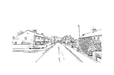 Kingston upon Hull city Hand drawn sketch illustration in vector.	