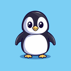 Charming Penguin Cartoon Logo