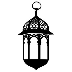 Silhouette blessing ramadan vibes lantern black color only 