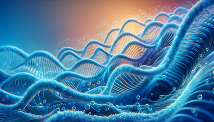 A detailed illustration of human DNA, showcasing the wonders of science biotechnology under the microscope