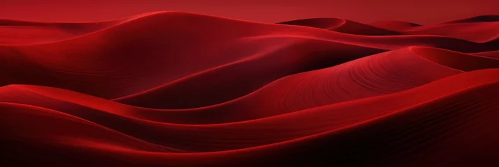 Foto op Plexiglas ruby red wavy lines field landscape © Celina