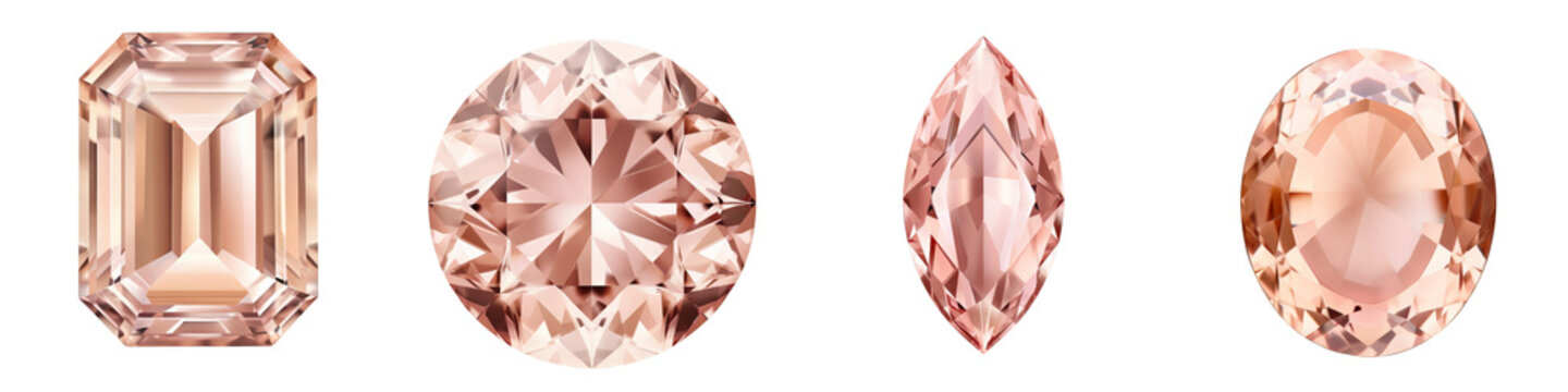Champagne Morganite clipart collection, vector, icons isolated on transparent background
