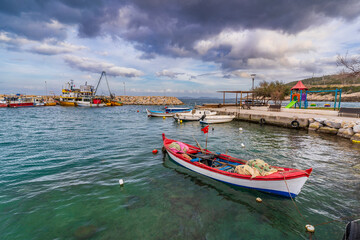 Obraz premium Kaynarpinar Village Harbour view in Turkey