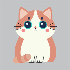 Vector cute red cat