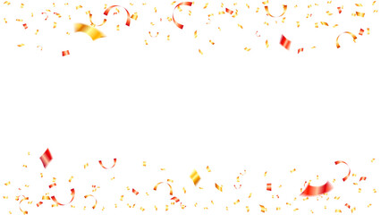 Confetti red and golden color vector for festival background, celebration event holiday and party