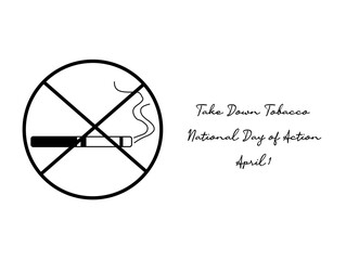 line art of Take Down Tobacco National Day of Action good for Take Down Tobacco National Day of Action celebrate. line art. illustration.