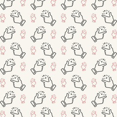 Snap Finger Icon trendy colorful repeating pattern sweet vector illustration background