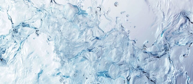 Aerated water and ice, seen from above, on a white background.