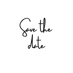 Save the date lettering. Handwritten modern calligraphy letters. Vector illustration. Template for poster, flyer, greeting card, invitation and various design.