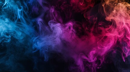 Fototapeta na wymiar Abstract Colorful Smoke Pattern on Black Background