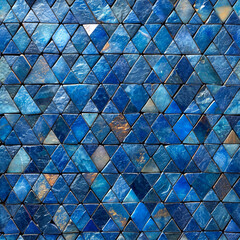 blue Mosaic pattern as a tile for seamless background and for filling surfaces in soft colors, ai generated