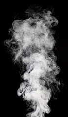 Smoke Rises Up on a Black Background