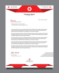 letterhead template modern folding shape red business corporate design