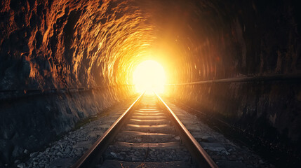 Underground tunnel with light at end. 3D rendering and illustration. 3d render illustration.