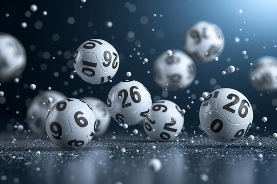 Lottery balls with number at abstract background, Lotto game