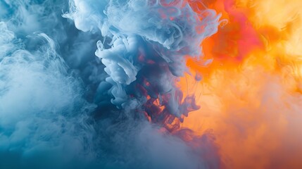 Dynamic Interaction of Blue and Orange Smoke