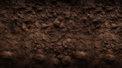 A background texture of rich dark brown soil - obrazy, fototapety, plakaty