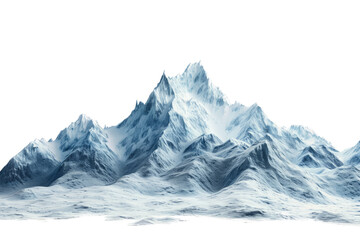 Snowy mountains peak isolated on transparent background